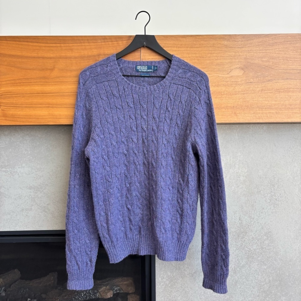 Polo Ralph Lauren Purple Cable Knit Sweater, Size M